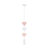 hearts lampa wisząca 20w E27 iq kids różowy+biały