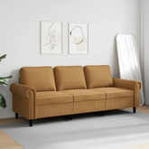 Sofa 3-osobowa, brązowa, 180 cm, tapicerowana aksamitem