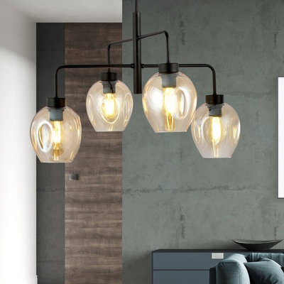 Lampa wisząca LUKKA 4 BLACK/AMBER