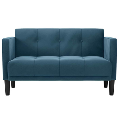 Sofa dwuosobowa niebieska 111 cm aksamitna