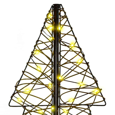 Choinka z 100 diodami LED Ciepła biel 120 cm rattan