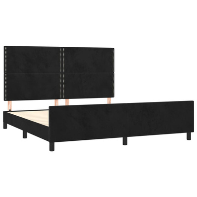 vidaXL Rama łóżka z zagłówkiem, czarna, 160x200 cm, aksamitna model standard