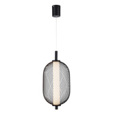 Lampa wisząca druciana PUMA z podłużnym kloszem 15 x 30 cm – designerska lampa nad stół LED 3000K
