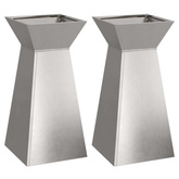 Donica słupowa 2 pcs Srebrny 35 x 35 x 73 cm