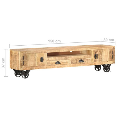 vidaXL Szafka pod TV, 150x30x37 cm, lite drewno mango