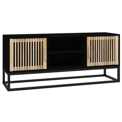 vidaXL Szafka pod TV, czarna, 105x30x45 cm, materiał drewnopochodny