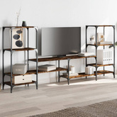 vidaXL Szafka pod TV, przydymiony dąb, 206,5x28,5x95 cm