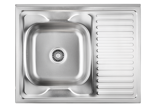 ROBIN 111 SteelQ zlewozmywak satyna z syfonem 1-komorowy lewy z/o