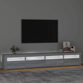 Szafka pod TV z oświetleniem LED, szary dąb sonoma,240x35x40 cm vidaXL