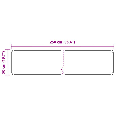 Chodnik dywanowy MARSA Szary 50 x 250 cm Poliester i PVC