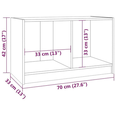 vidaXL Szafka pod TV, szara, 70x33x42 cm, drewno sosnowe