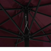 Parasol ogrodowy na metalowym słupku, 390 cm, bordowy