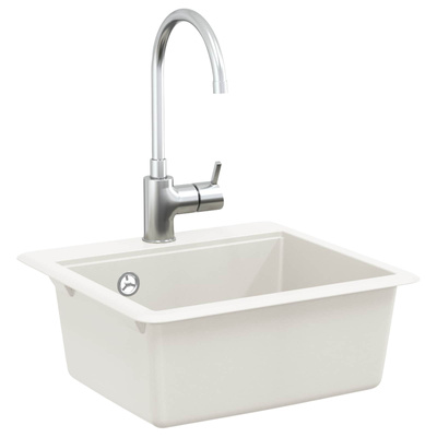 Zlew 80% Kwarc i 20% Żywica 470 x 440 mm Biały
