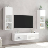 vidaXL Szafka pod TV, z oświetleniem LED, biała, 60x30x30 cm