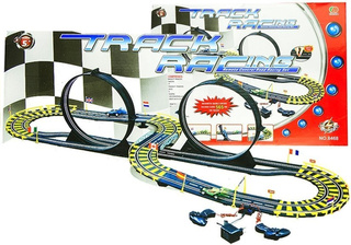 Tor Samochodowy Track Racing Dwa Auta Pętle Zasilacz 565 cm