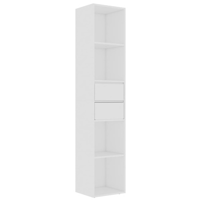 Szafka na książki, biała, 36x30x171 cm, materiał drewnopochodny