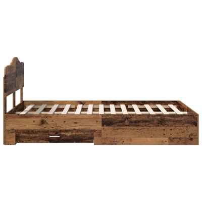 Ramka łóżka Stare drewno 120 x 190 cm Drewno inżynieryjne