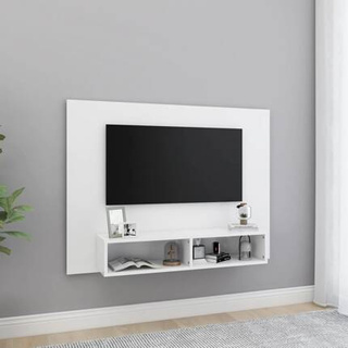 vidaXL Wisząca szafka pod TV, biała, 120x23,5x90 cm