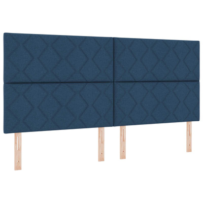 Łóżko z box spring LED z materacem niebieski 200 x 200 cm