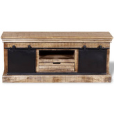 vidaXL Szafka pod TV, drewno mango, przesuwane drzwiczki, 110x30x45 cm