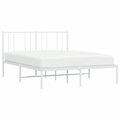 vidaXL Metalowa rama łóżka z wezgłowiem, biała, 160x200 cm model standard