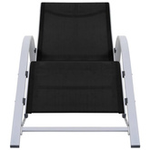 vidaXL Leżaki ze stolikiem, 2 szt., aluminium, czarne