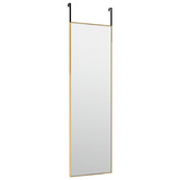 vidaXL Lustro na drzwi, złote, 30x100 cm, szkło i aluminium