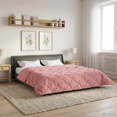 Zimowa Kołdra Różowy 200 x 240 cm Mikrofibra i Fleece Teddy