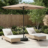 Parasol ogrodowy z podstawą 270 x 270 cm Poliester Prostokątny