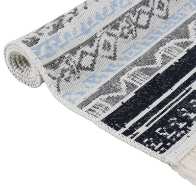 vidaXL Dywanik, różowo-niebieski, 160x230 cm, bawełniany