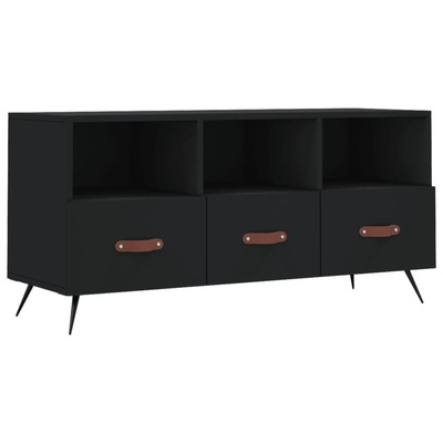 vidaXL Szafka pod TV, czarna, 102x36x50 cm, materiał drewnopochodny