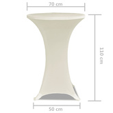 Obrus na stół barowy ? 70 cm kremowy rozciągany 2 szt