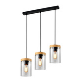 Lampa wisząca WELS ze szklanymi dymionymi kloszami - lampa nad stół do kuchni i jadalni