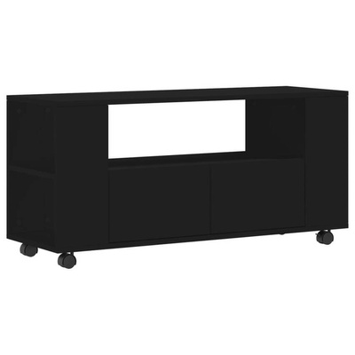 vidaXL Szafka pod TV, czarna, 102x34,5x43 cm, materiał drewnopochodny