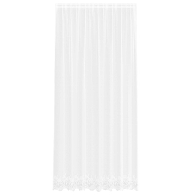 Firanka Koronkowa z zasłonami Biały 280 x 200 cm Poliester