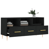 vidaXL Szafka pod TV, czarna, 102x36x50 cm, materiał drewnopochodny