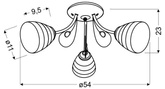 Lampa sufitowa chrom 3x40W biały klosz z kryształkami Simpli Candellux 33-63847
