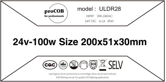 proCOB ® Zasilacz Ultra Slim 24V 100W 4.1A IP43