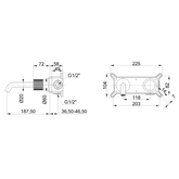 BATERIA UMYWALKOWA PODTYNKOWA MOONLIGHT INVENA TREND CZARNY/ROSE GOLD