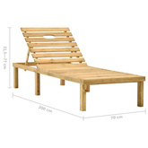 vidaXL Leżak ogrodowy ze stolikiem i poduszką, impregnowana sosna