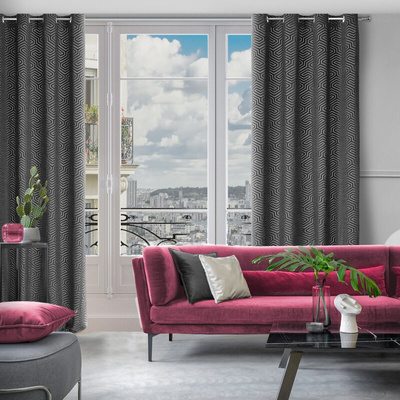 Zasłona Pier czarna 140x250