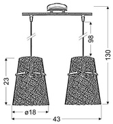 Plasto Zwis 2X60W E27 Chrom