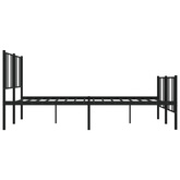 Metalowa rama łóżka z wezgłowiem i zanóżkiem, czarna, 200x200cm vidaXL
