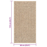 vidaXL Dywan ZIZUR, 60x110 cm, stylizowany na jutowy