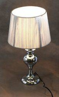Lampka nocna Gillenia srebrna z abażurem nitkowym Candellux
