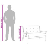 2-osobowa sofa, czarna, sztuczna skóra
