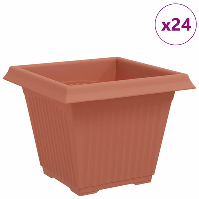 Kwadratowa doniczka na kwiaty 24 pcs Czerwony ceglasty