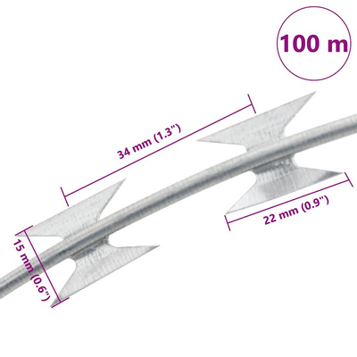 Drut Concertina BTO-22 ze spinaczami, galwanizowana stal, 100 m