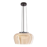 Lampa wisząca Insieme 35 szklana z kloszem bursztynowym nad stół