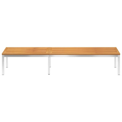 vidaXL Leżak, lite drewno akacjowe i stal nierdzewna